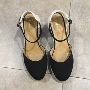 J. Crew Black and Cream Espadrilles